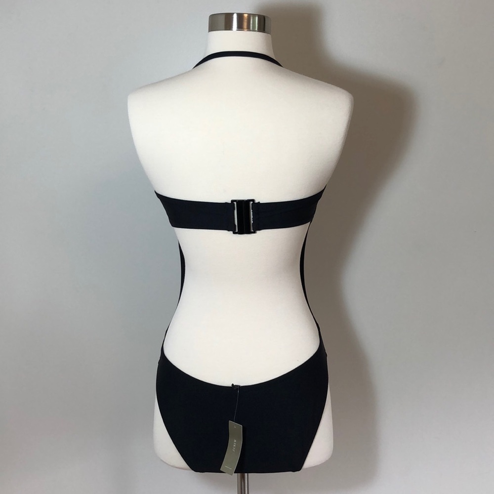 J. Crew NWT Black Cutout One Piece Swimsuit Sz 4 - Picture 11 of 14